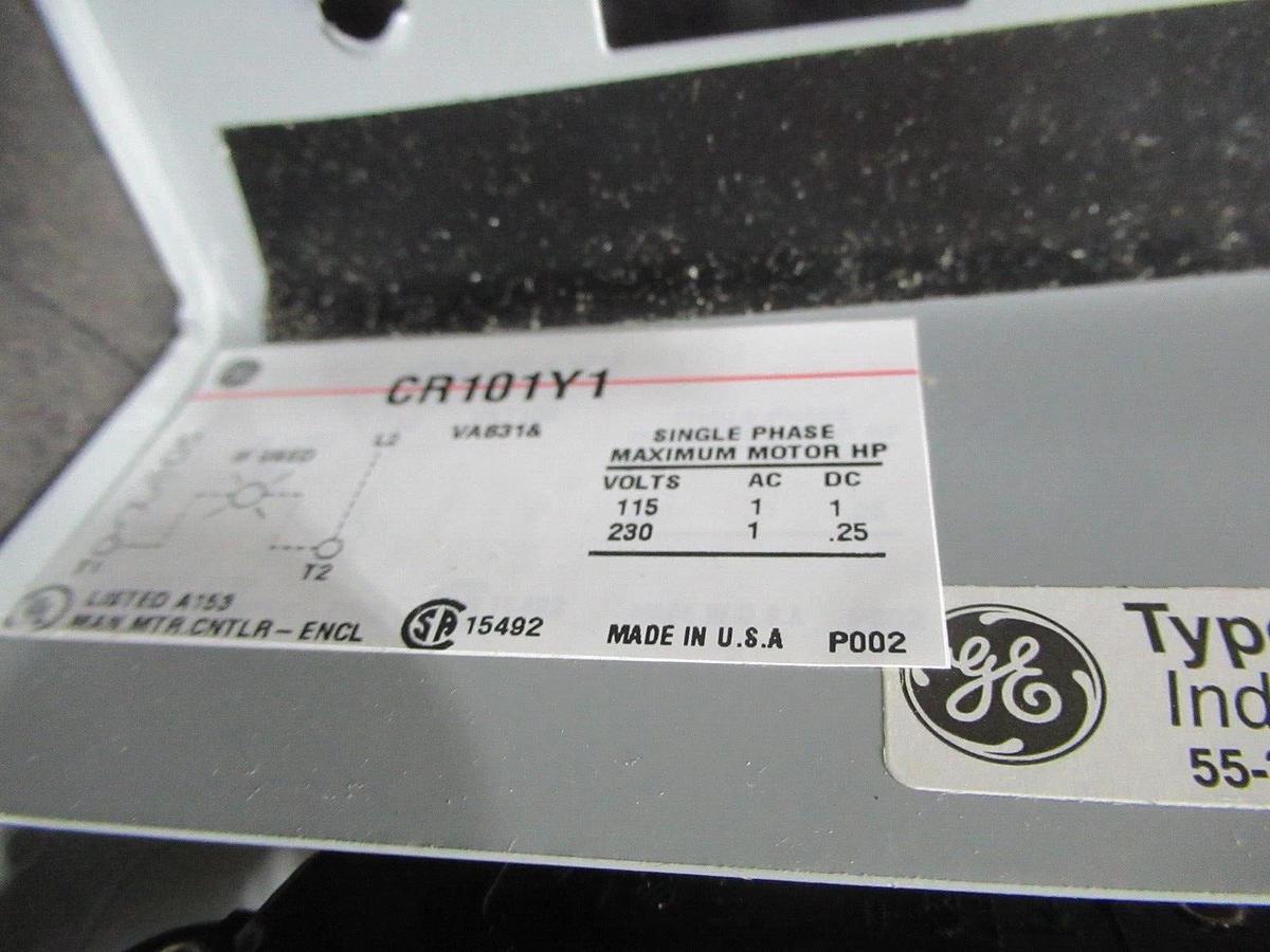 NEW SURPLUS GE MANUAL MOTOR STARTER CR101Y1 1 HP 115/230 VOLT 50/60 HZ