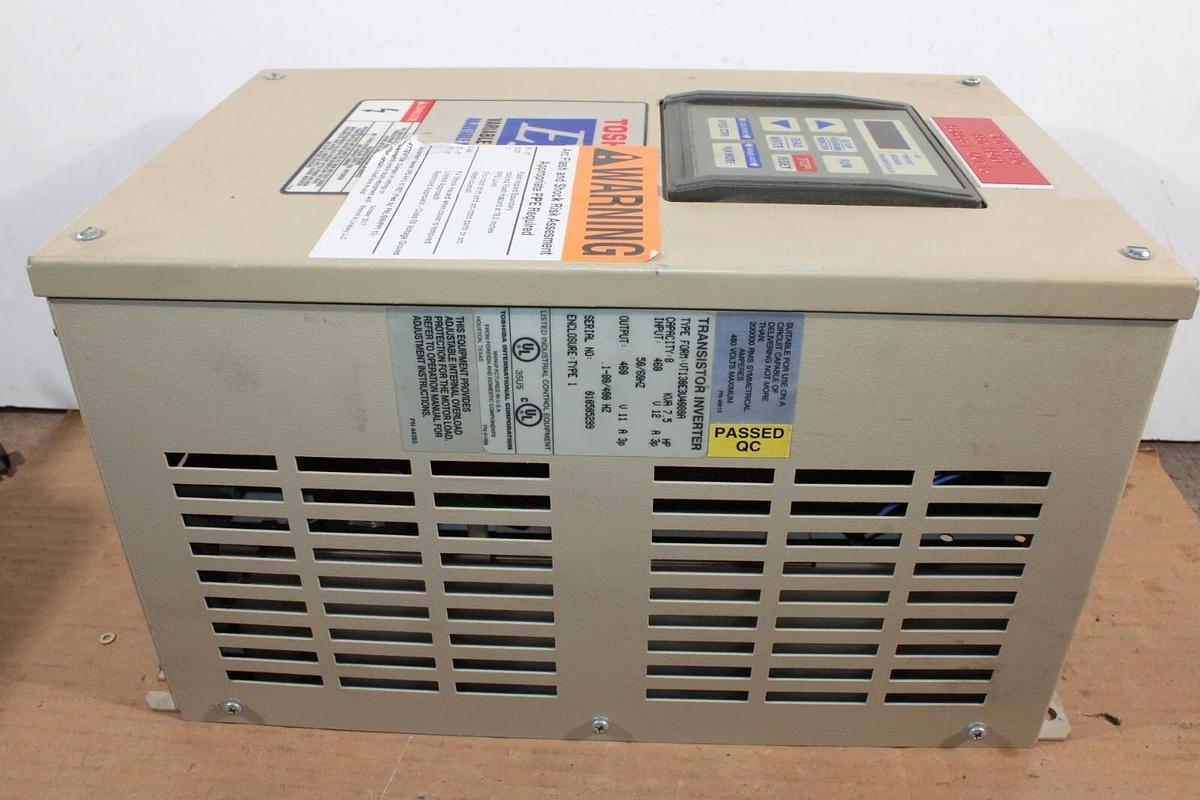 Used TOSHIBA 130E3 TRANSISTOR INVERTER VT130E3U4080A 8 KVA 460 VOLT 12 AMP