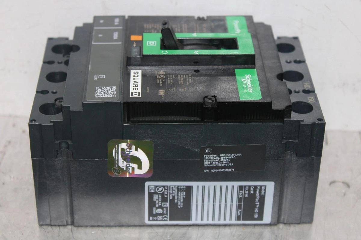 Used SQUARE D POWERPACT CIRCUIT BREAKER HDL36100 3-POLE 100 AMP 600 VAC *WARRANTY*