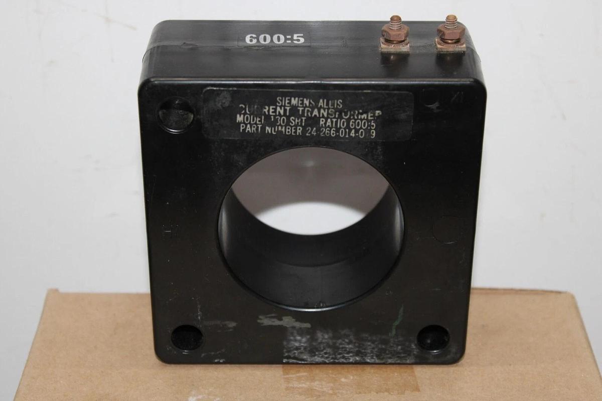 Used SIEMENS ALLIS CURRENT TRANSFORMER 180-SHT 24-266-014-019 600:5 AMP 50-400HZ 600V
