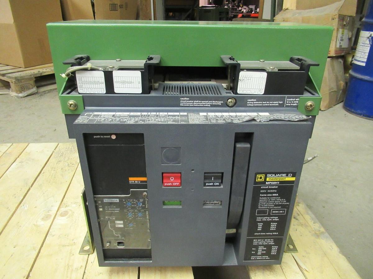 SQUARE D MASTERPACT CIRCUIT BREAKER MP08H1 600 VOLT 600 AMP TRIP 3-PHASE