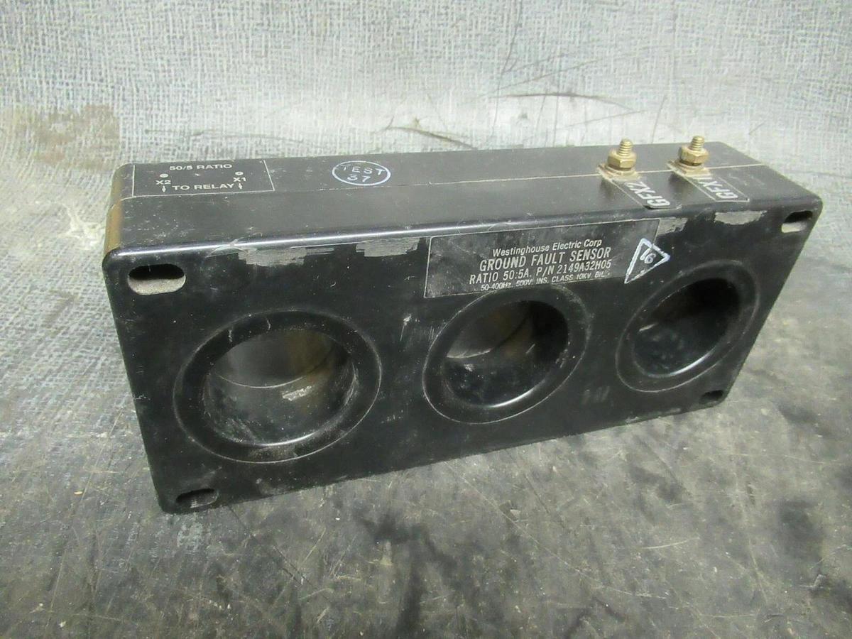 Used WESTINGHOUSE CURRENT TRANSFORMER 2149A32H05 RATIO: 50:5 A KV: 10 GROUND FAULT