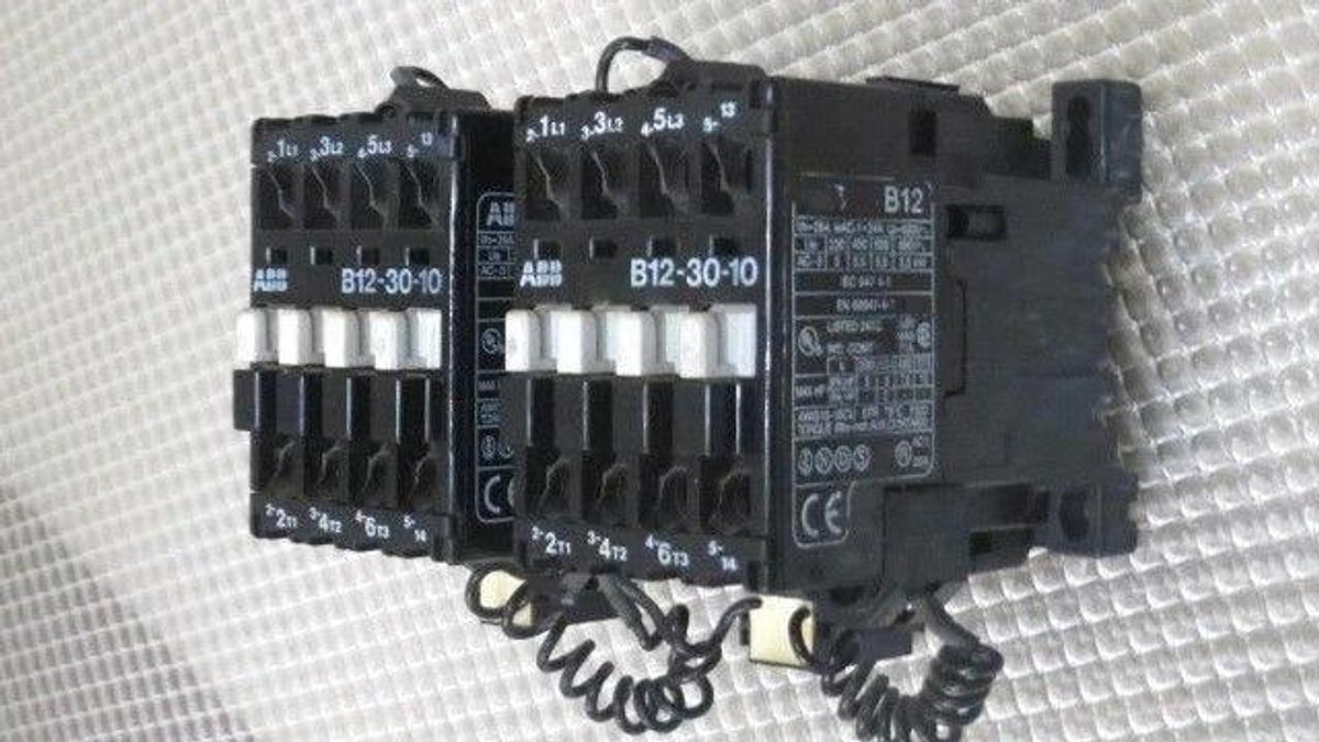 Used ABB B12-30-10 X 2 REVERSING CONTACTORS WITH 120V COILS AND RC NETWORK RV-BC6/250