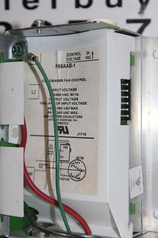 Used JOHNSON CONTROLS P66 ELECTRONIC FAN SPEED CONTROL P66AB-1 480 VAC