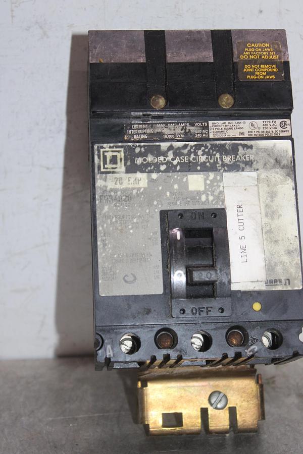 Used SQUARE D I-LINE CIRCUIT BREAKER NC361200 1200 AMP 600 VAC 3-POLE