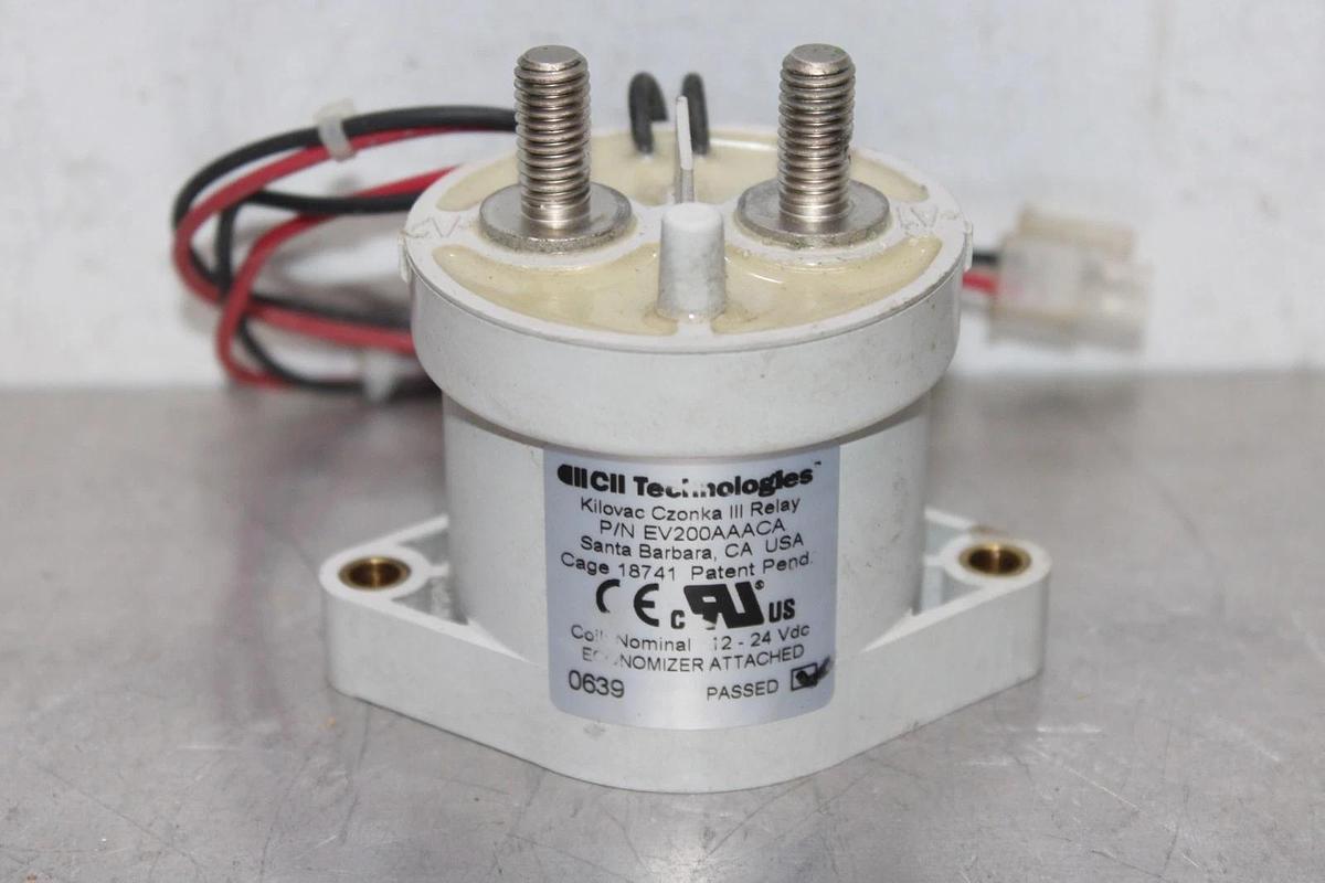 Used CII TECHNOLOGIES KILOVAC CZONKA III RELAY EV200AAACA COIL: 12/24 VDC