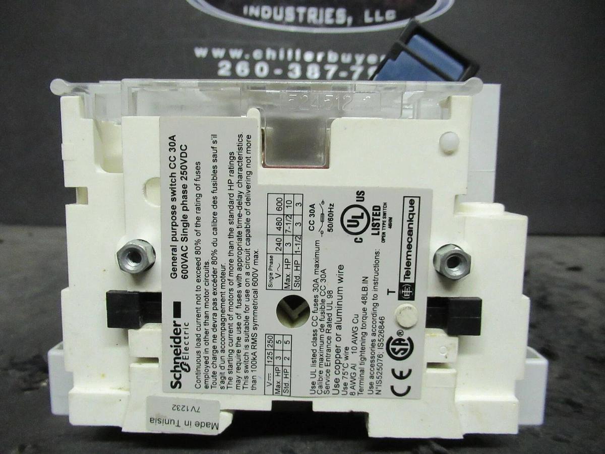 Used TELEMECANIQUE GS1 EERU 20 GENERAL PURPOSE SWITCH 30 AMP FLANGE MOUNTED