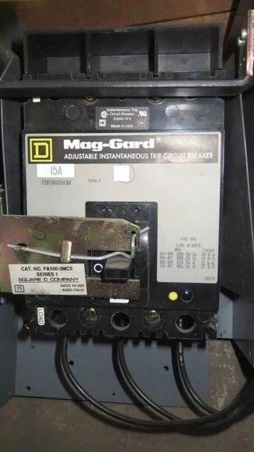 Used SQUARE D 12" MCC BUCKET 480 VAC W/ 15 AMP FHP BREAKER & NEMA SIZE 1 STARTER