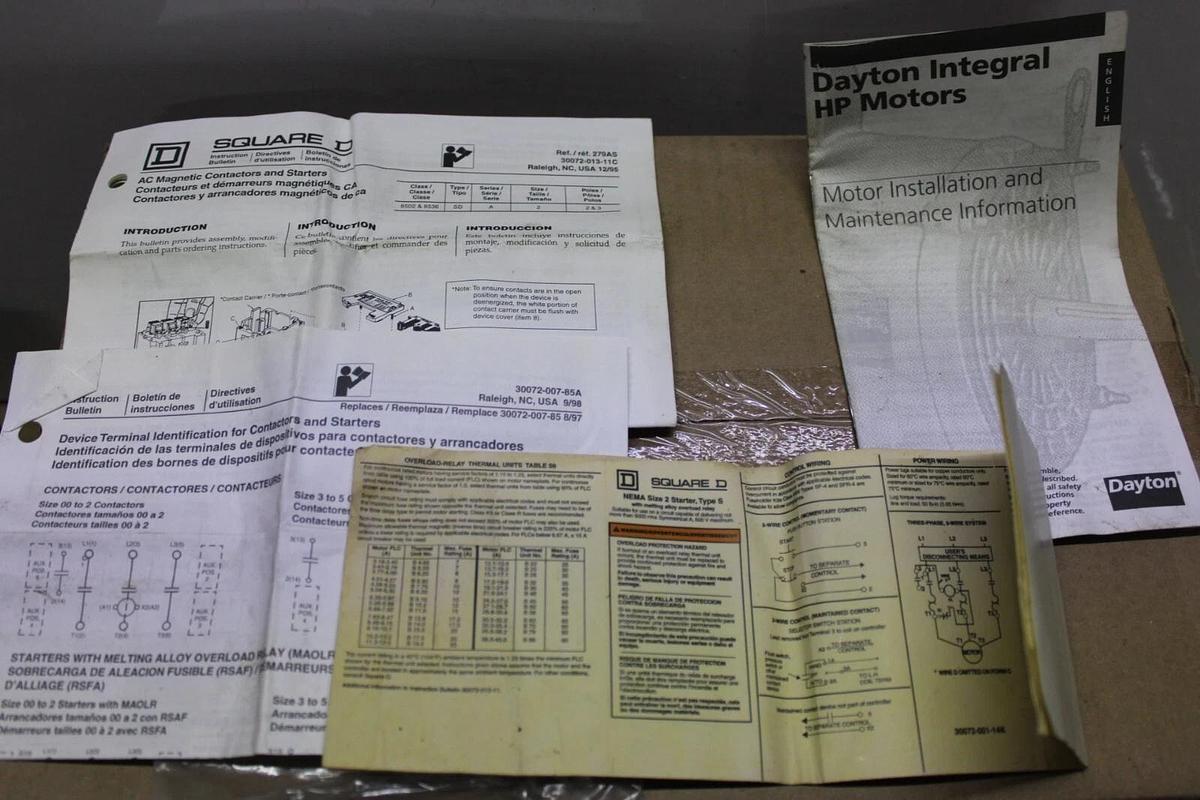 SQUARE D NEMA SIZE 2 STARTER 8536SD01V02S 600 VAC 25 HP 3-PHASE COIL: 120V *NEW*