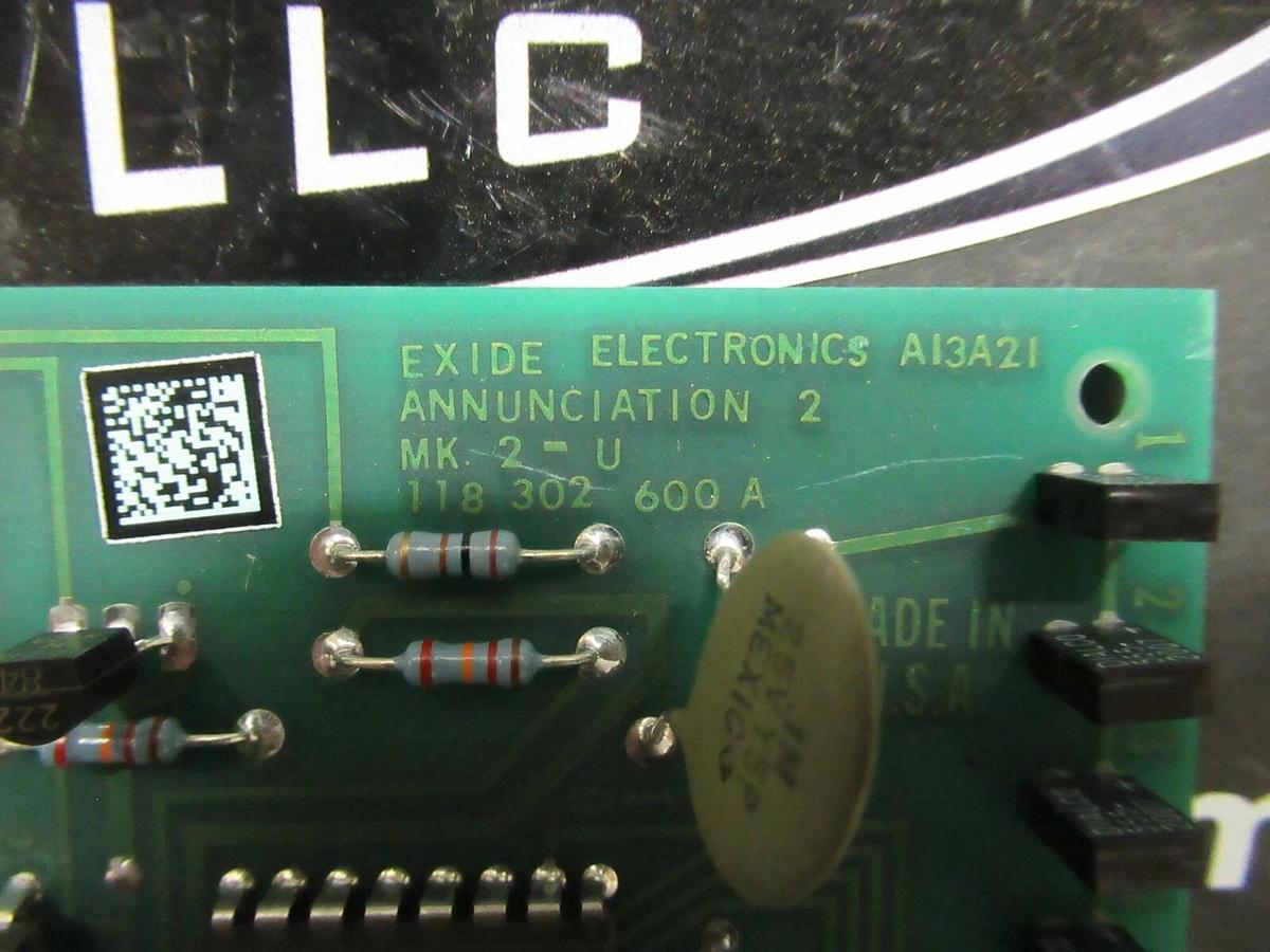 Used EXIDE ANNUNCIATION 2 A13A21 CIRCUIT BOARD 118 302 600 REV A 110071317 REV B