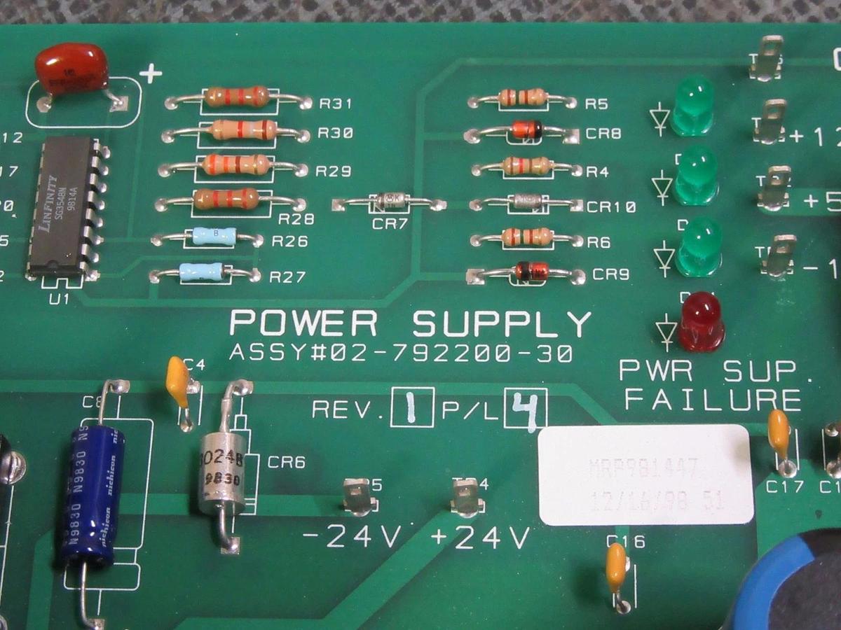 Used LIEBERT POWER SUPPLY CIRCUIT BOARD ASSEMBLY MODEL: 02-792200-30 REV 1