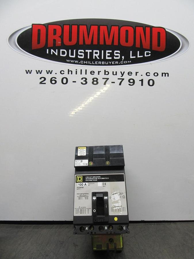 Used SQUARE D I-LINE CIRCUIT BREAKER FC34100 100 AMP 480 VAC 3-POLE **WARRANTY**