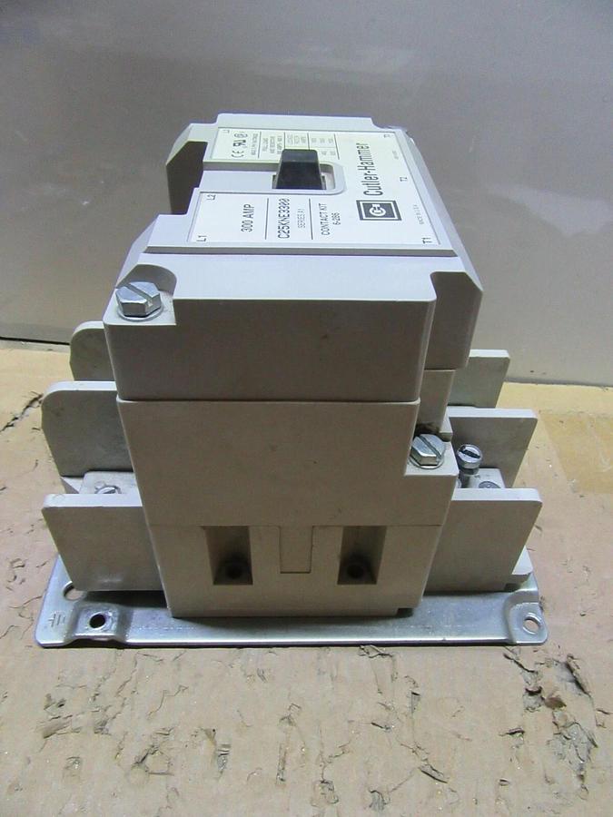 Used CUTLER HAMMER CONTACTOR C25KNE3300 300 AMP 600 VAC 3-PHASE COIL: 110/120 V