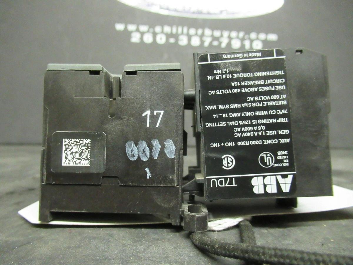 Used 16 AMP ABB STARTER B7-30-10 600 VAC 5 HP COIL: 24 VAC W/ T7DU OVERLOADS 1.6-2.4A