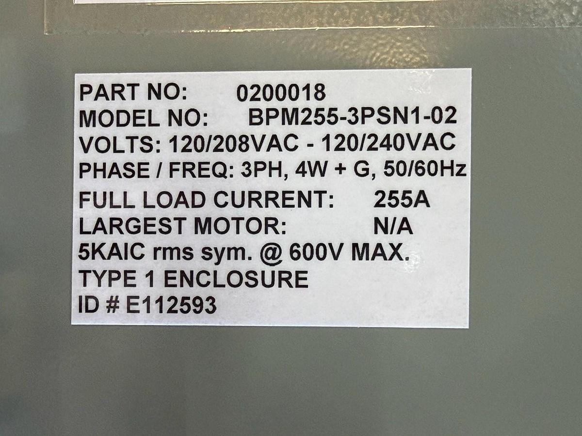 Used ALPHA MODULAR UPS CABINET AMPS80-3-30 80HP 0200018 208V 88 AMP W/ BYPASS SWITCH