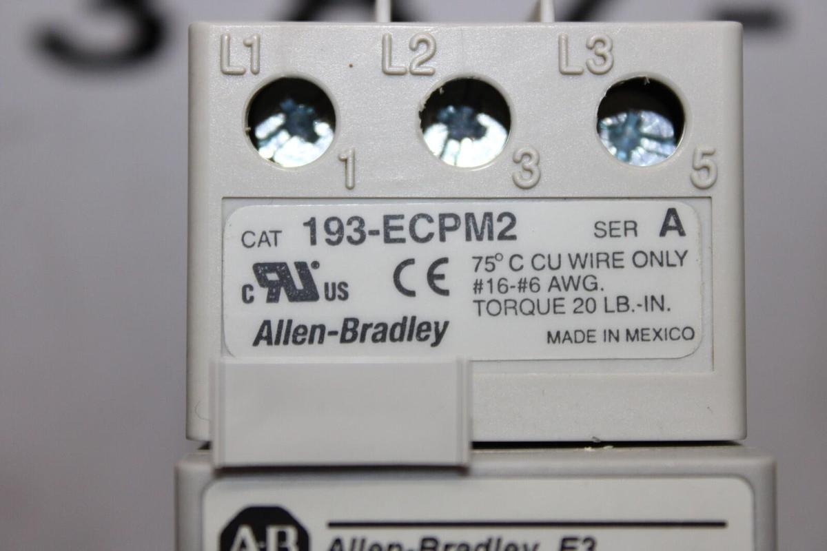 Used ALLEN BRADLEY DEVICENET OVERLOAD RELAY 592-EC1CC 193-ECPM2 5-25A 600V