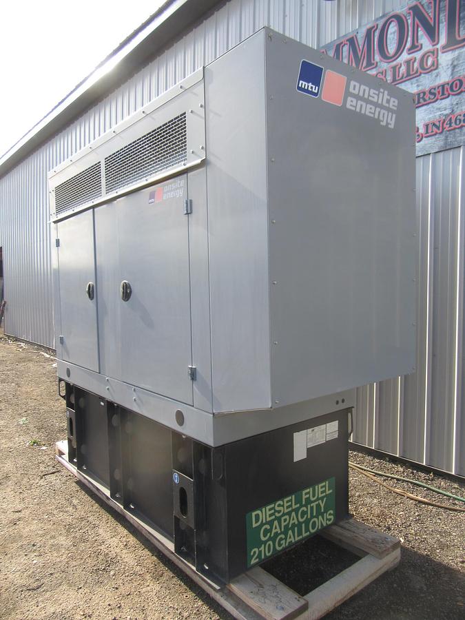 Used 50 KW DIESEL GENERATOR MTU 120/240 V JOHN DEERE SOUND ENCLOSED 499 HRS VIDEO