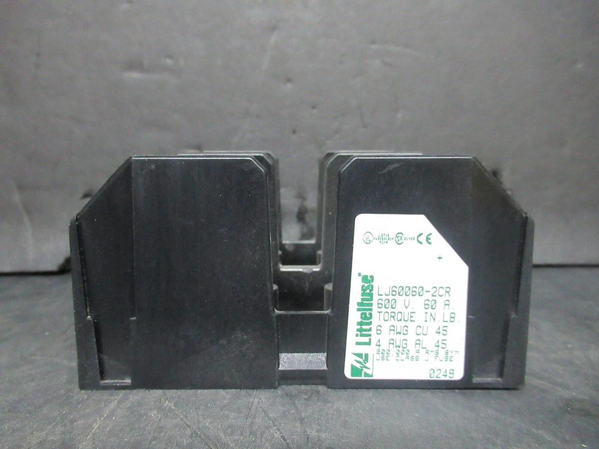 Used LITTELFUSE TWO POLE FUSE BLOCK LJ60060-2CR 600 VOLT 60 AMP CLASS J **WARARANTY**