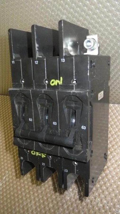 Used AIRPAX BREAKER 63 AMPS 600 VAC 3 POLE 240 LRA 219-3-2600-432 HH83XB432-B