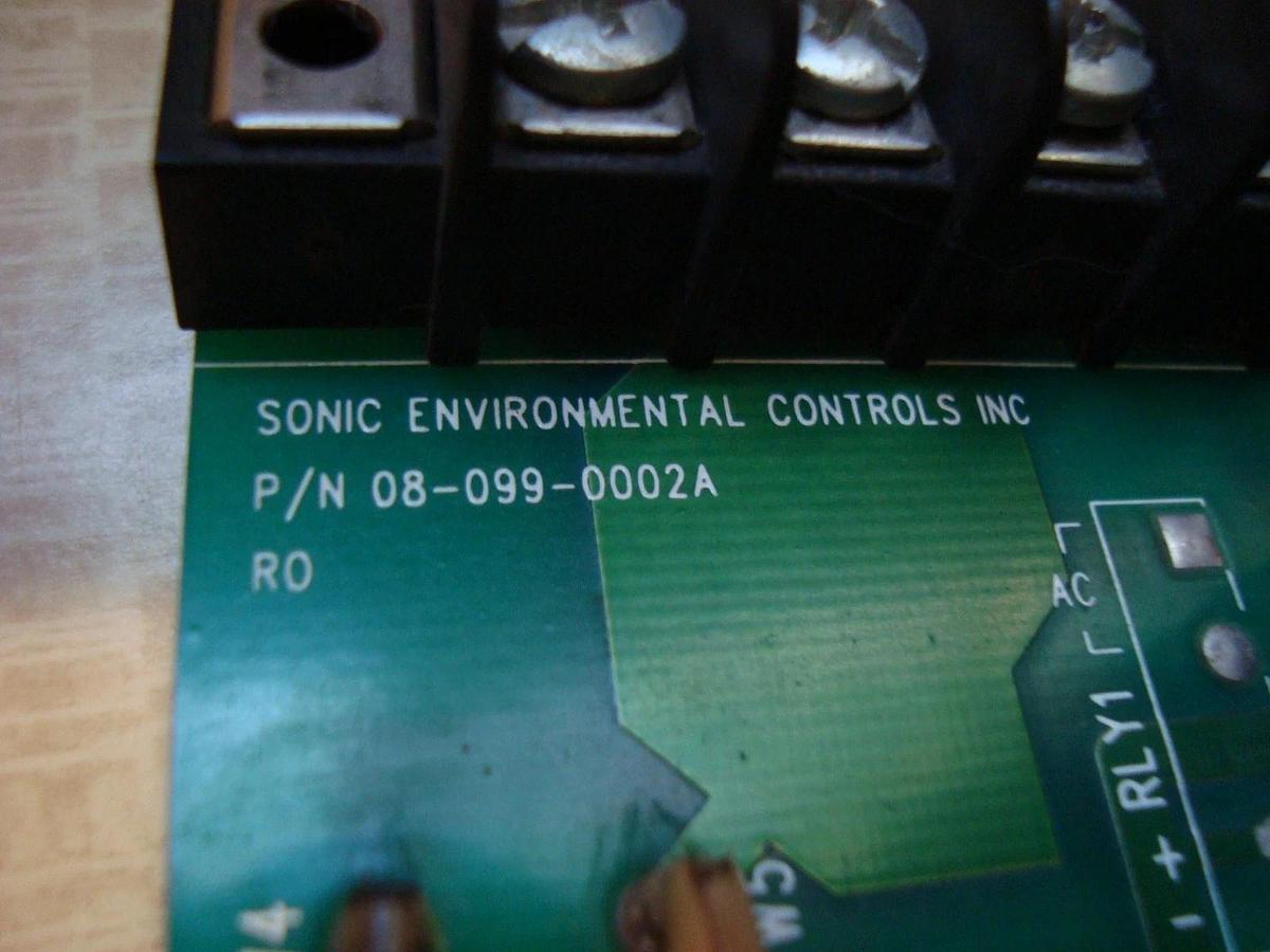 Used SONIC ENVIRONMENTAL CONTROLS INC CIRCUIT BOARD - MODEL: 08-099-0002A 94V-0 2396
