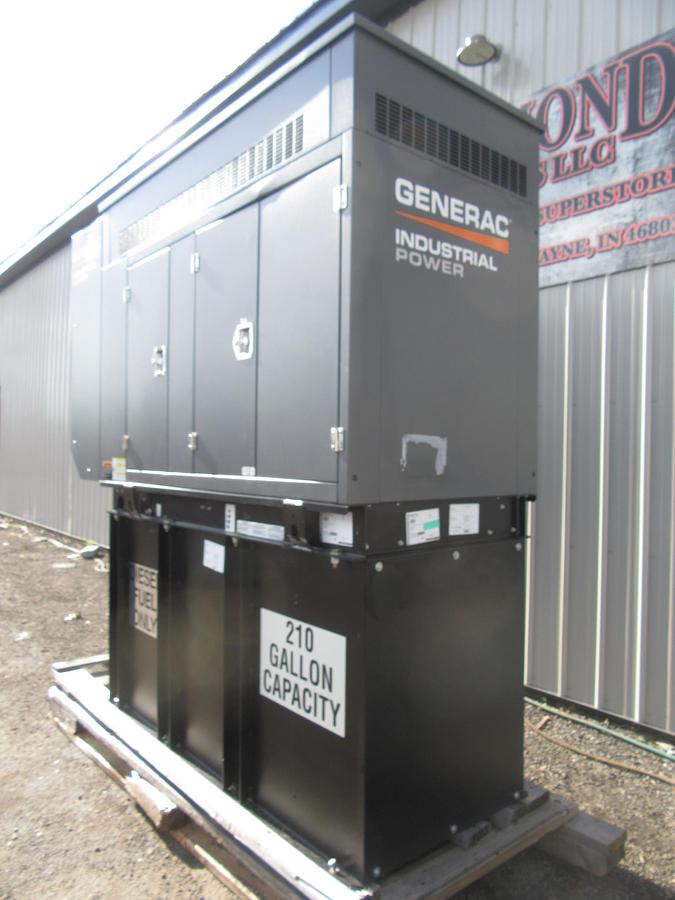 Used 50 KW DIESEL GENERATOR GENERAC 120/240V FPT BRAND NEW SOUND ENCLOSED VIDEO 50 KW