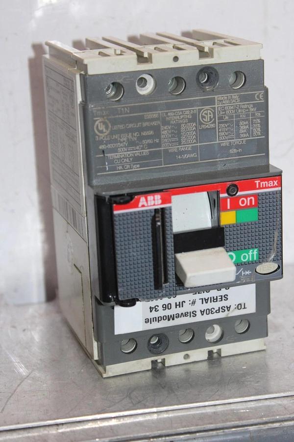 Used ABB CIRCUIT BREAKER T1N TMAX 80 AMP 600 VAC 3-POLE **WARRANTY INCLUDED**