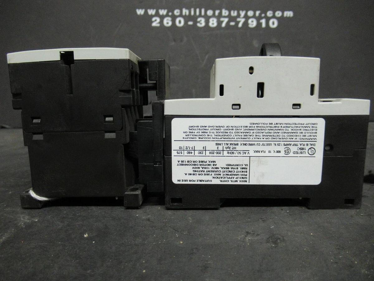 Used SIEMENS MANUAL MOTOR START 3RV1021-1KA10 600 VAC 12 AMP 10 HP