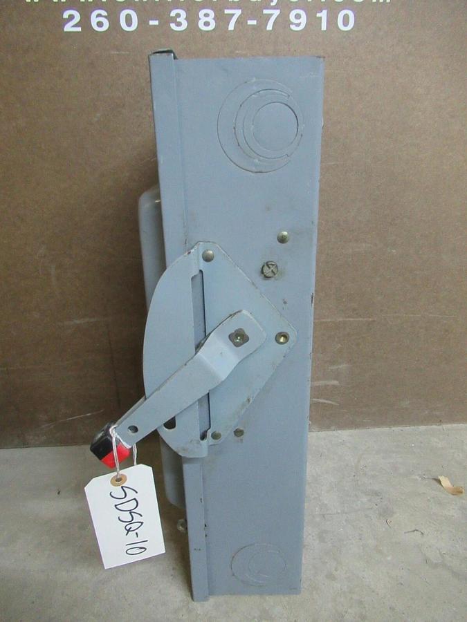 Used SQUARE D SAFETY SWITCH H-363 TYPE 1 ENCLOSURE 100 AMP 75 HP 600 VAC 2-POLE