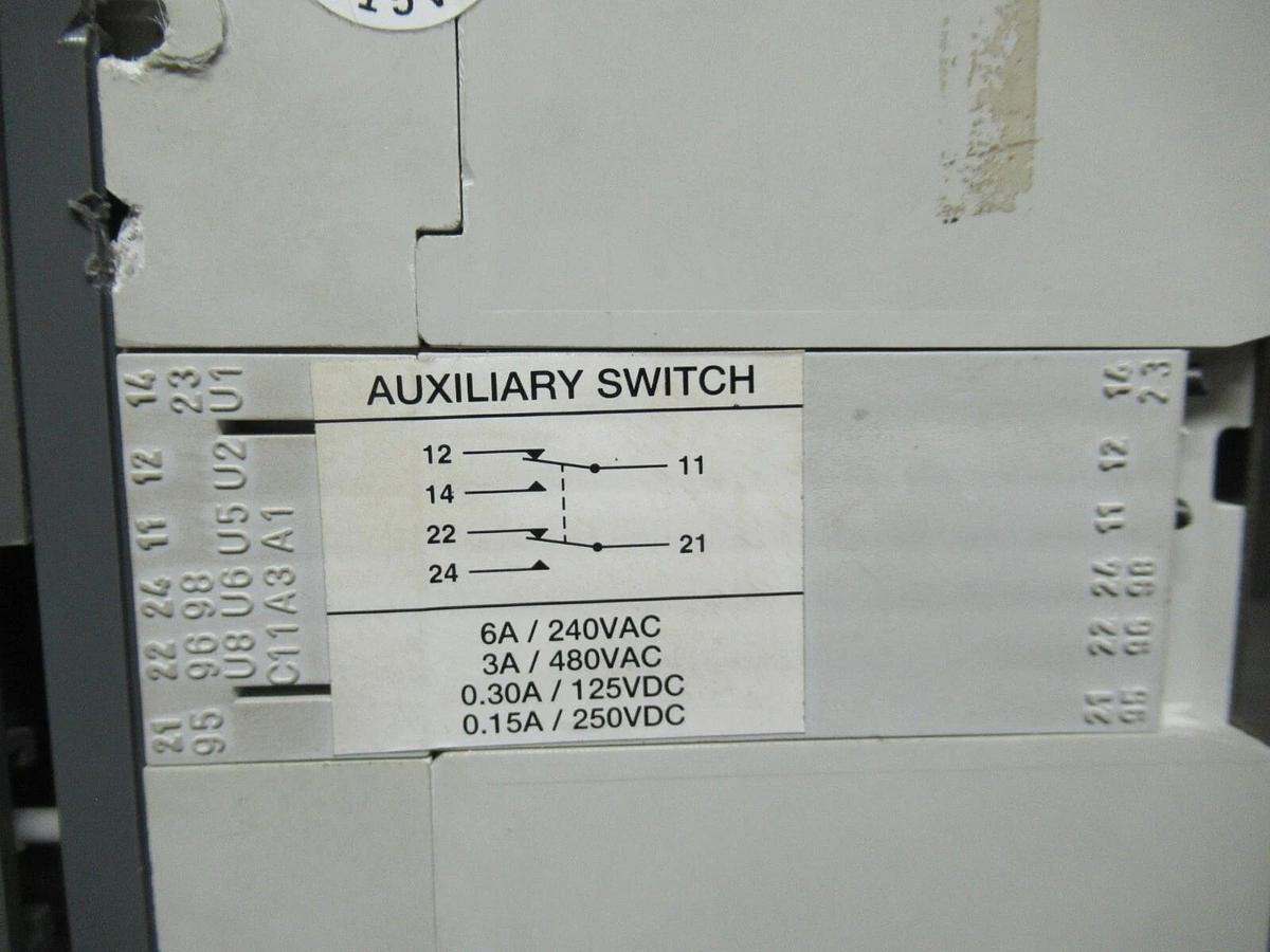 Used 225 AMP ABB BREAKER S3H SACE S3 AUX SWITH 3P 480VAC 600VDC  *WARRANTY INCLUDED*