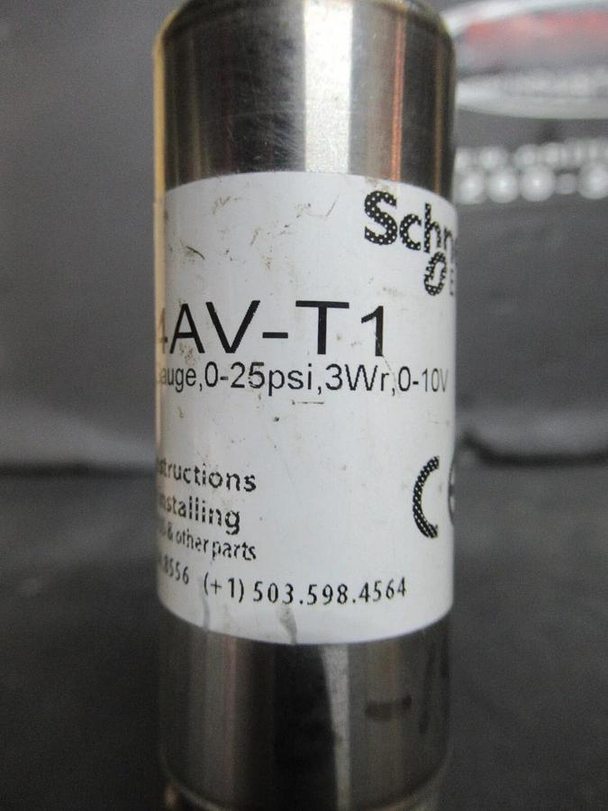 Used SCHNEIDER PRESSURE GAUGE / SENSOR PG04AV-T1 25 PSI 3-WIRE 10 VOLT **WARRANTY**