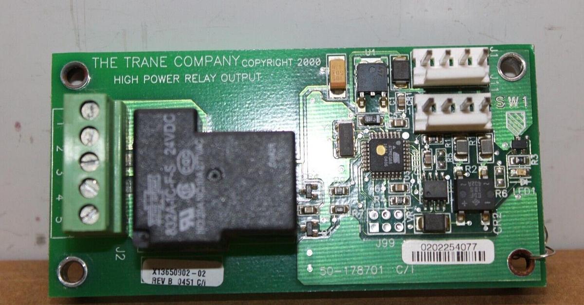 Used TRANE HIGH POWER RELAY OUTPUT CIRCUIT BOARD X13650902-02 REV. B **WARRANTY**