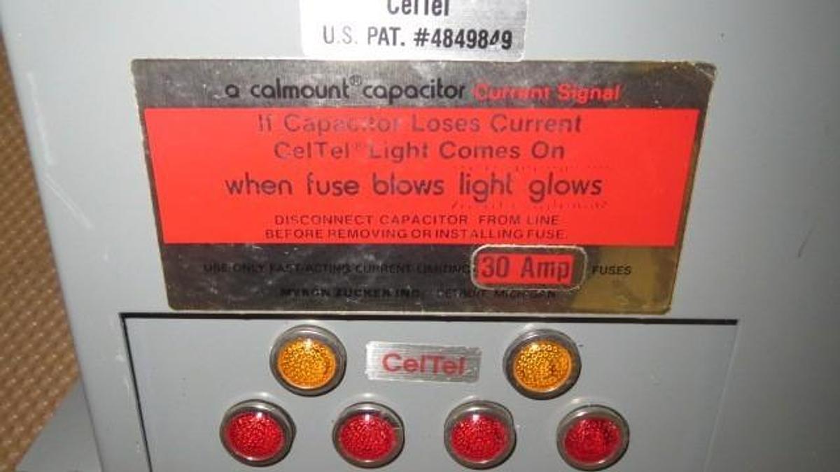 Used MYRON ZUCKER CAPACITOR CALMOUNT SERIES, KVAR 20, 480 V, 3 PHASE -- KIM43020-3