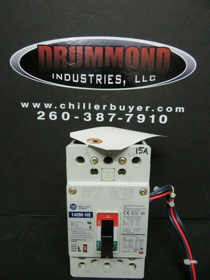 Used 15 AMP ALLEN BRADLEY BREAKER 140M-H8P-C15 3 POLE 480 VAC **WARRANTY INCLUDED**