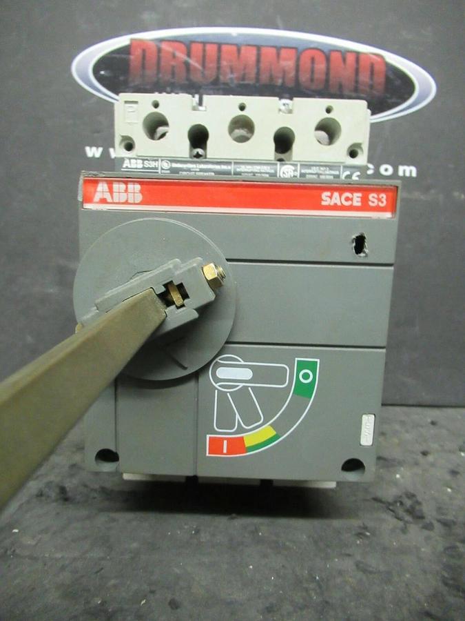 Used 225 AMP ABB BREAKER S3H SACE S3 AUX SWITH 3P 480VAC 600VDC  *WARRANTY INCLUDED*