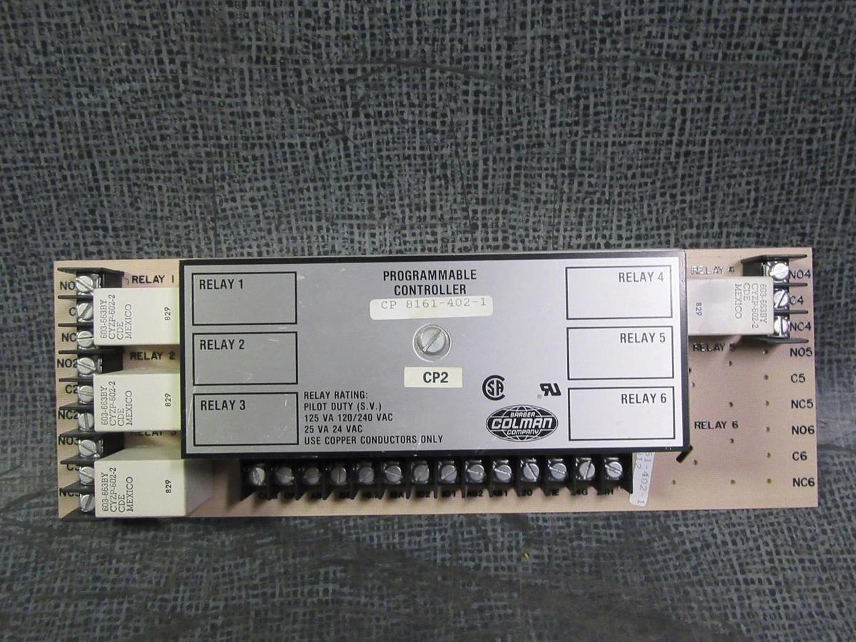 Used BARBER COLMAN PROGRAMMABLE CONTROLLER  MODEL: CP8161-402-1 **WARRANTY**