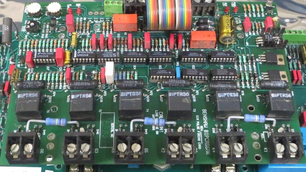 Used BENSHAW CONTROL CIRCUIT BOARD WITH SIX PULSE FIRING CARD; BIPCRS6BC & BIPCRS6AK