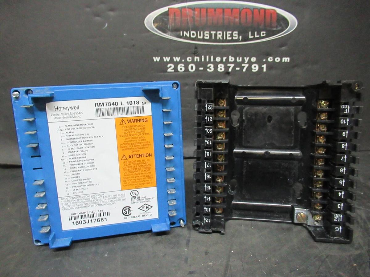 Used HONEYWELL BURNER CONTROL ULTRAVIOLET FLAME AMPLIFIER RM7840-L-1018 2000 VA MAX