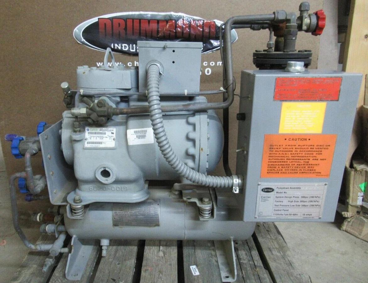 Used CARRIER PURGE UNIT 49724 19XBO-4280607 300 PSI 115V 10 AMP W/ 06DA8080GG0630