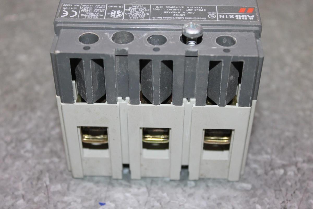 Used ABB CIRCUIT BREAKER SACE S1 S1N 60 AMP 3-POLE 277/480 VAC **WARRANTY INCLUDED**