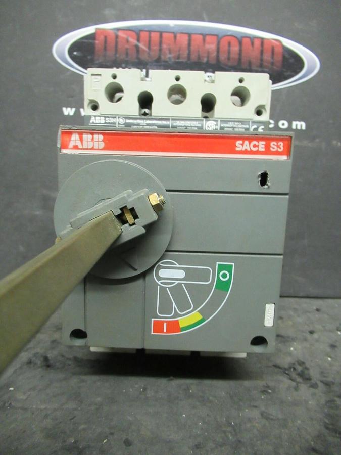 Used 225 AMP ABB BREAKER S3H SACE S3 AUX SWITH 3P 480VAC 600VDC  *WARRANTY INCLUDED*