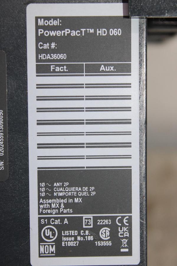Used SQUARE D I-LINE CIRCUIT BREAKER FA34040 40 AMP 600 VOLT 3-POLE