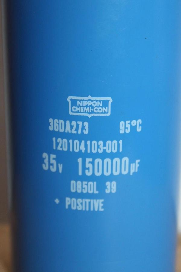 Used NIPPON CHEMI-CON CAPACITOR 36DA273 120104103-001 35V 150000 uF W/ 101073142-001