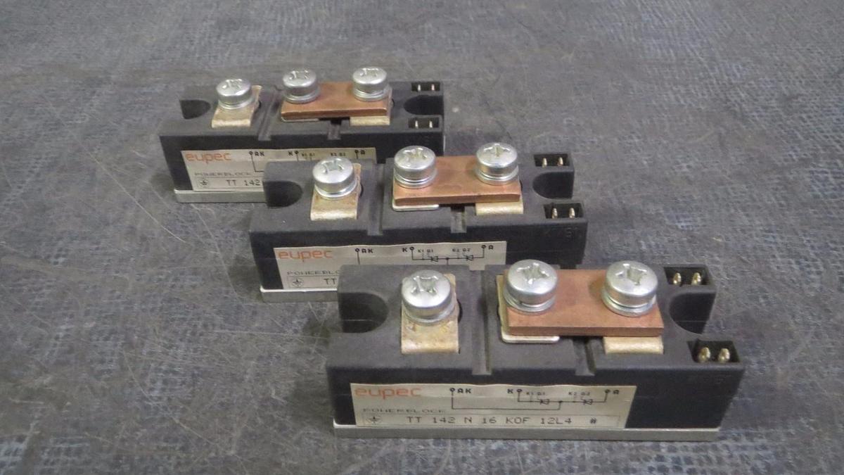 Used *SET OF 3* USED EUPEC POWER BLOCK MODEL: TT142N16KOF12L4