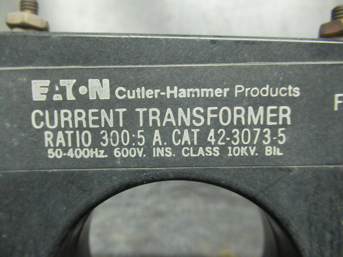 Used EATON CURRENT TRANSFORMER 42-3073-5 RATIO: 300:5 A 50-400 HZ **WARRANTY**