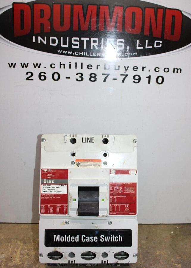 Used CUTLER HAMMER MOLDED CASE SWITCH LD3600WK 600 AMP 600 VAC 3-POLE *WARRANTY*