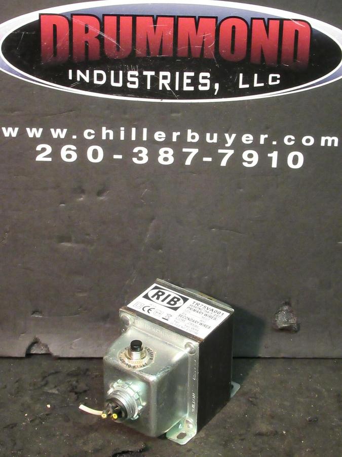 Used 0.075 (75 VA) RIB DRY CONTROL TRANSFORMER 120 VAC PRI TO 24 VAC SEC TR75VA001