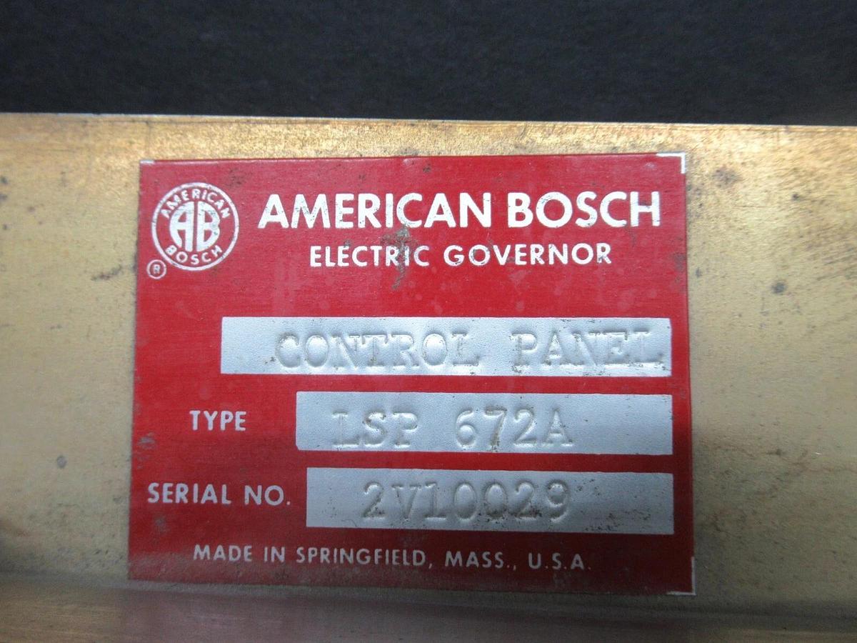 Used AMERICAN BOSCH ELECTRIC GOVERNER BOARD LSP672A CU673C-17 LS371A KT6722