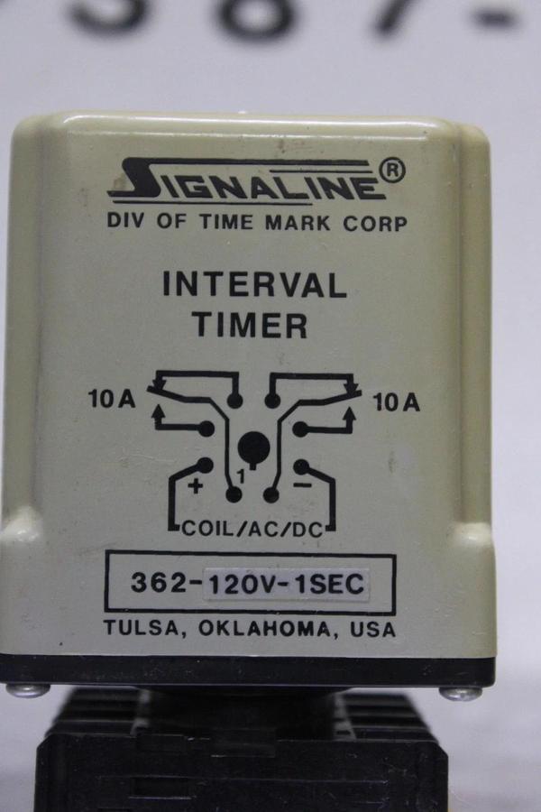 Used TIME MARK SIGNALINE INTERVAL TIMER RELAY 362-120V-1SEC 10 AMP **WARRANTY**