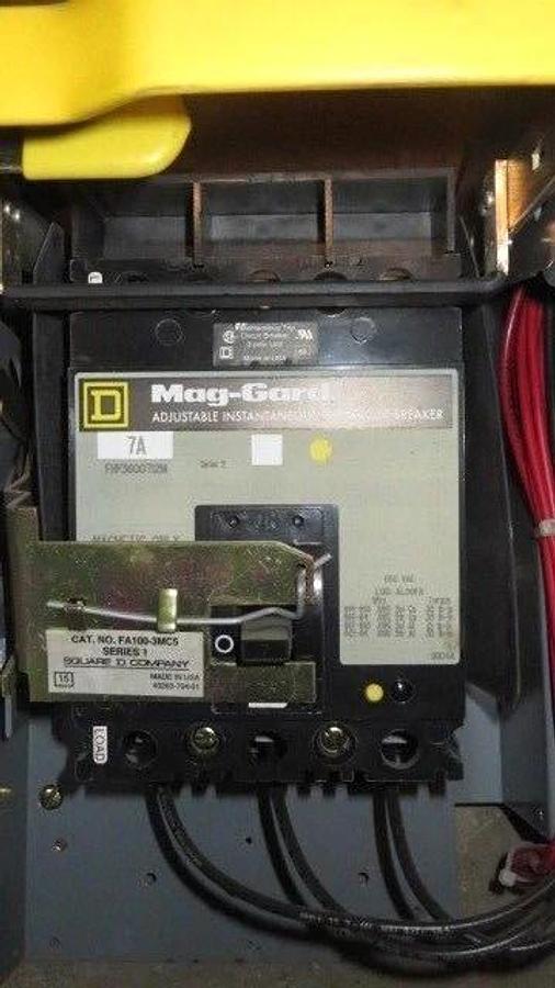 Used SQUARE D 12" MCC BUCKET 7 AMP FHP BREAKER 480 VAC W/ NEMA SIZE 1 STARTER