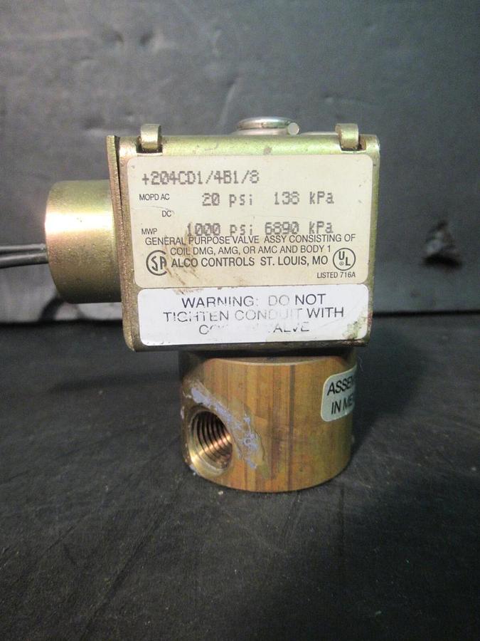 Used ALCO SOLENOID VALVE X13320472-01 1000 PSI - 120 VOLT - 17 WATT - 6890 KPSA